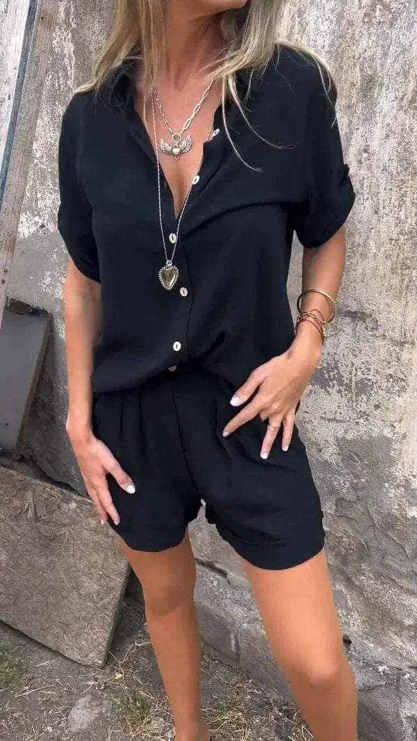 Maelis™ | Světle lněný dvoudílný set