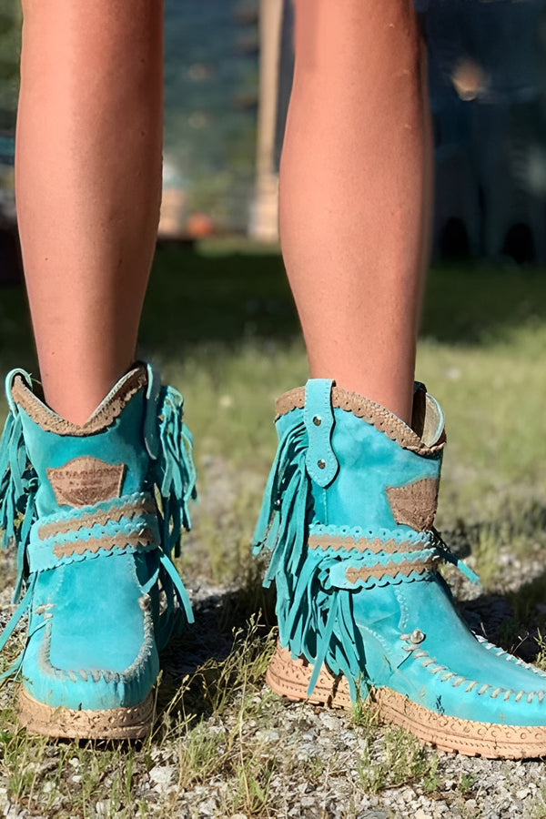 Meri | Boho boty s třásněmi