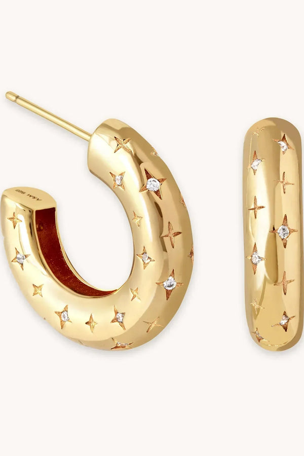 Kosmické kruhové náušnice | Zlato