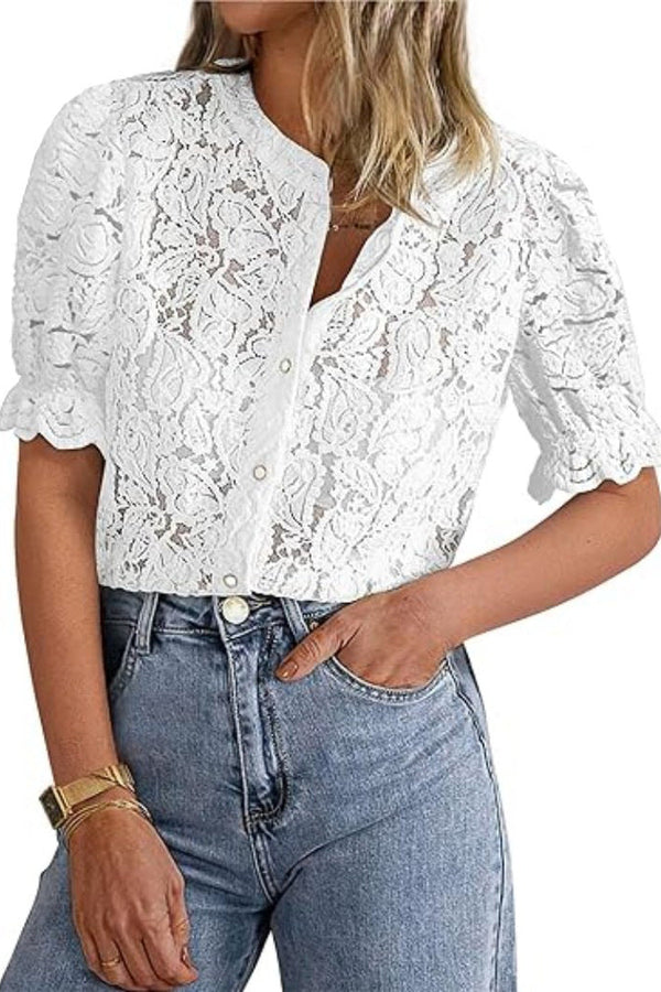 Iris - elegantní halenka s dlouhým rukávem a knoflíky