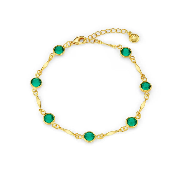 Náramek s řetízkem Emerald Link | Zlato