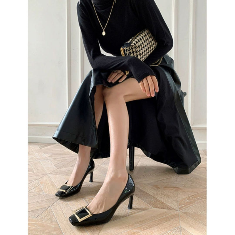 Teona™ | Elegantní sandály se čtvercovou špičkou a středním podpatkem