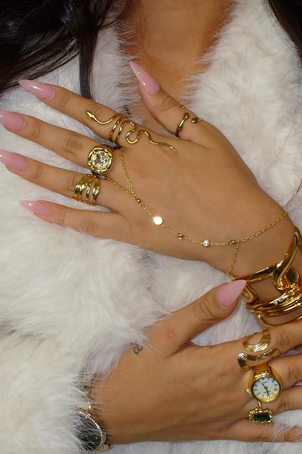 Nastavitelný zlatý hadí prsten