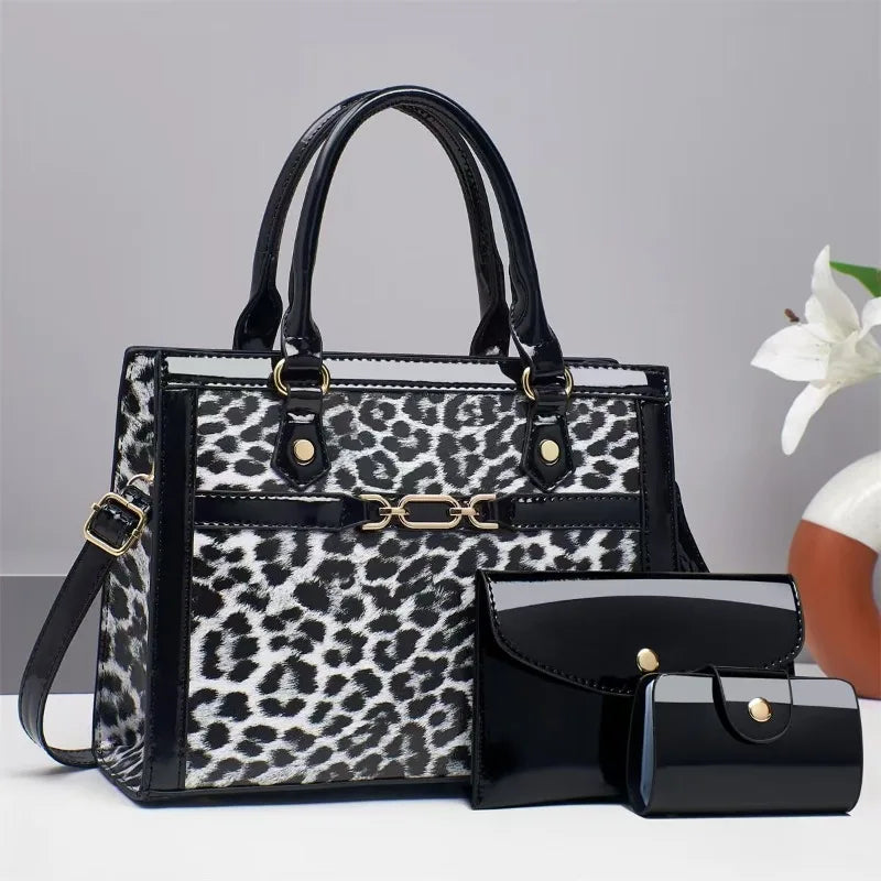 Charlotte™ - Sada vintage tašek s leopardím potiskem