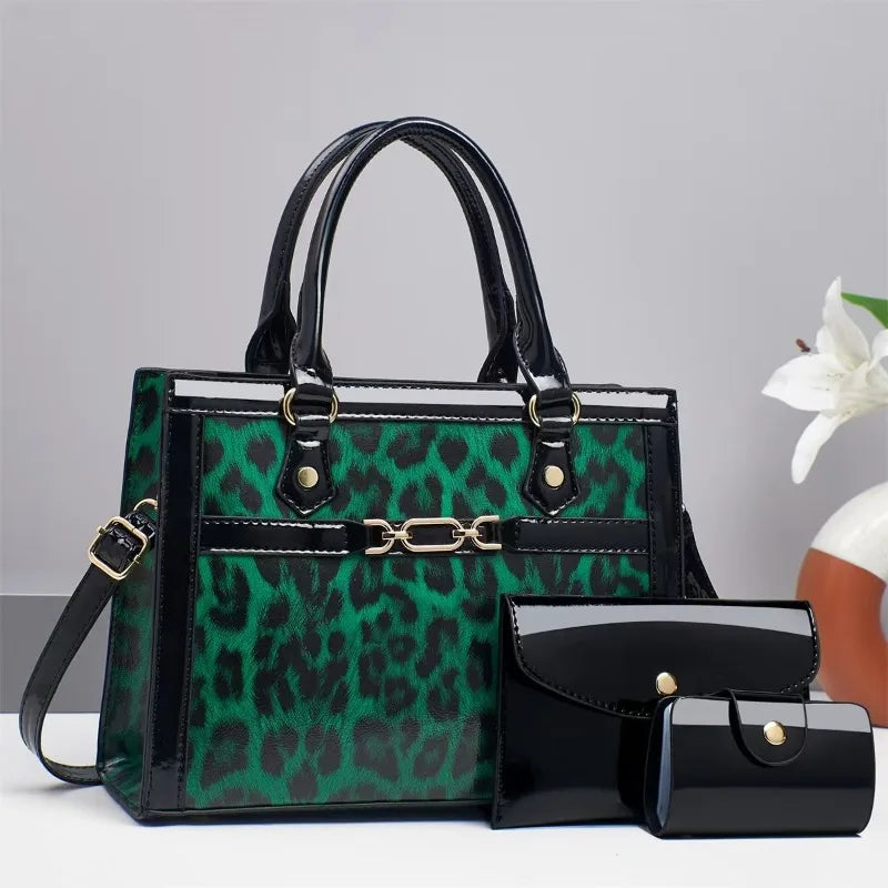 Charlotte™ - Sada vintage tašek s leopardím potiskem