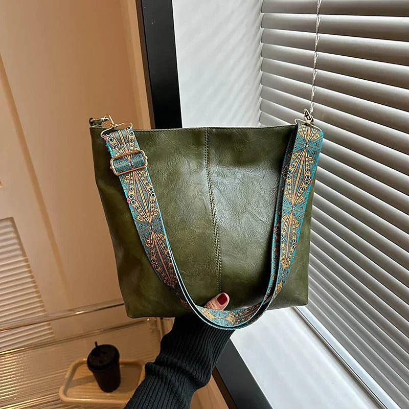 Alora - Vintage kožená crossbody kabelka z PU kůže