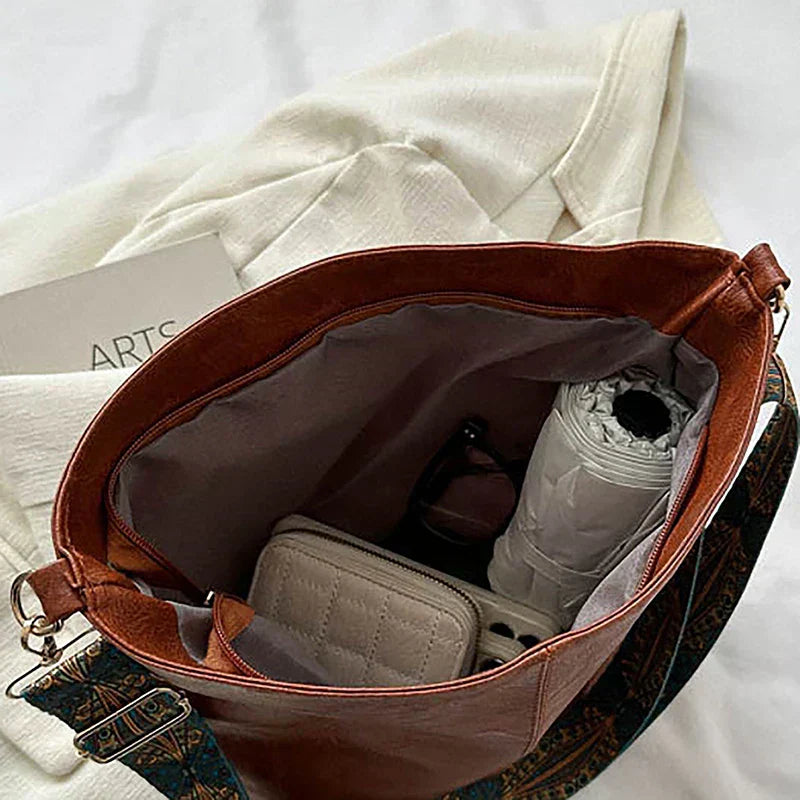 Alora - Vintage kožená crossbody kabelka z PU kůže