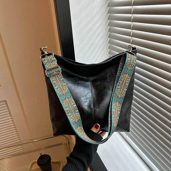Alora - Vintage kožená crossbody kabelka z PU kůže