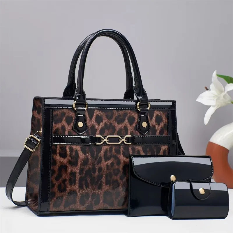 Charlotte™ - Sada vintage tašek s leopardím potiskem