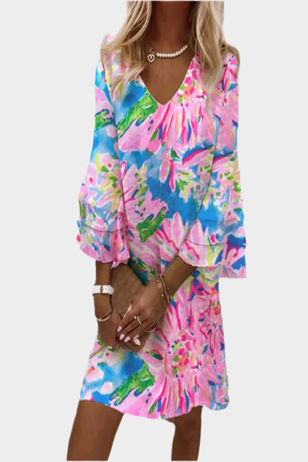 Retro midi šaty s pohodlnými rukávy