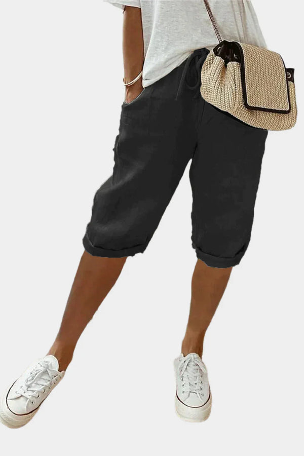 Elegantní dámské lněné kalhoty