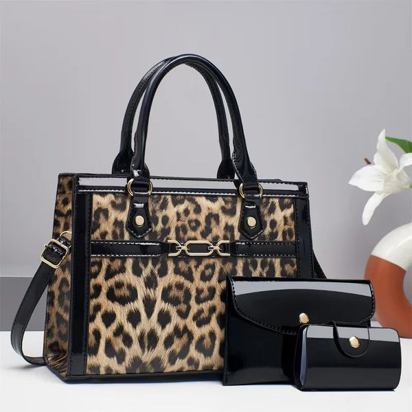 Charlotte™ - Sada vintage tašek s leopardím potiskem