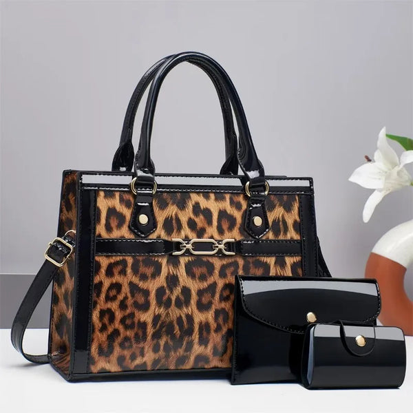 Charlotte™ - Sada vintage tašek s leopardím potiskem