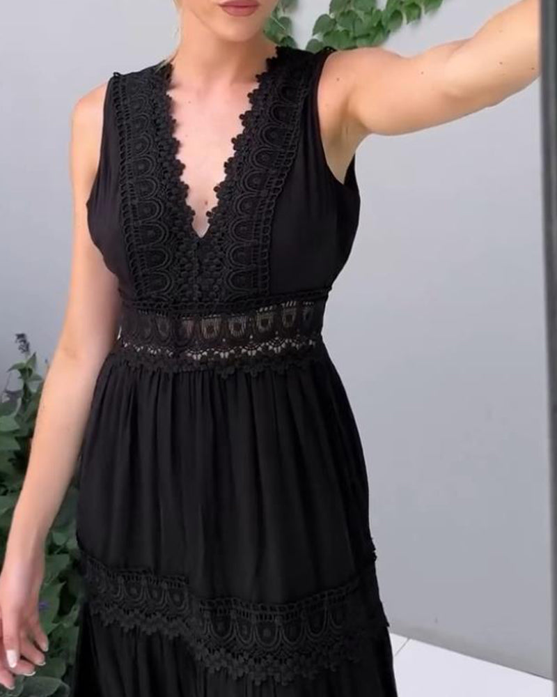 Eleni | Elegantní šaty s krajkou a výstřihem do V