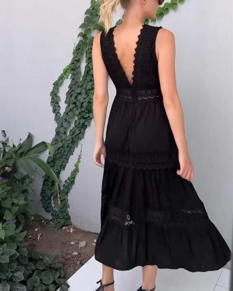Eleni | Elegantní šaty s krajkou a výstřihem do V