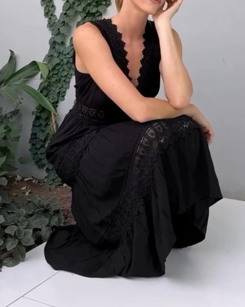 Eleni | Elegantní šaty s krajkou a výstřihem do V