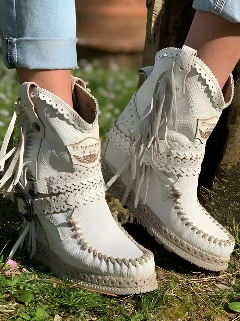 Meri | Boho boty s třásněmi