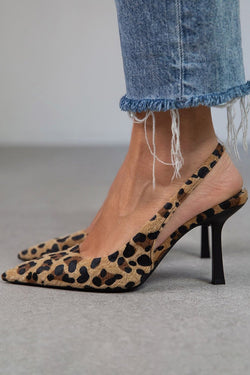 Laro™ | Špičaté lodičky s leopardím vzorem v khaki barvě