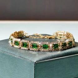 Náramek Emerald Green Statement | Zlato