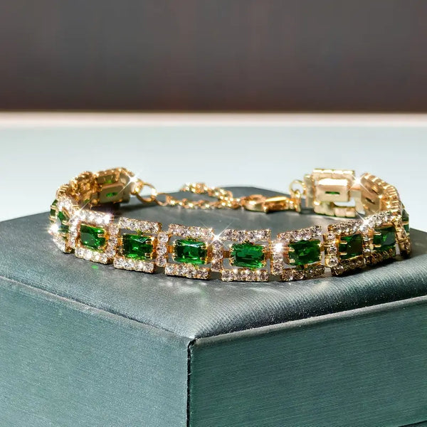 Náramek Emerald Green Statement | Zlato