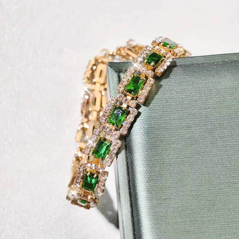 Náramek Emerald Green Statement | Zlato