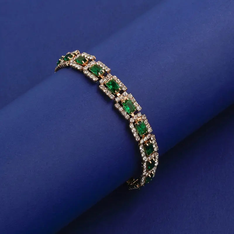 Náramek Emerald Green Statement | Zlato