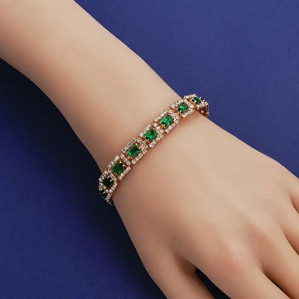 Náramek Emerald Green Statement | Zlato