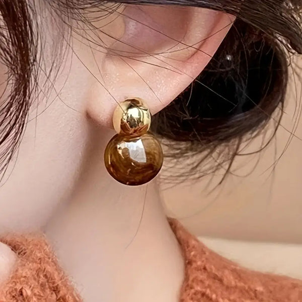 Náušnice Aurélie Amber Drop | Zlato