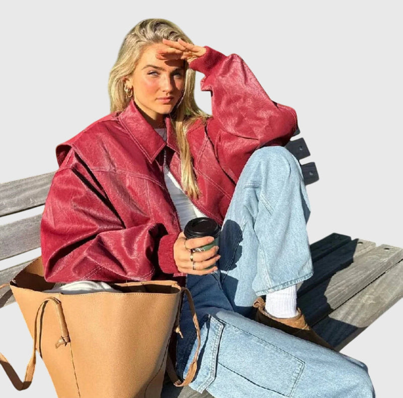 Faye™ - Nadměrná kožená bunda