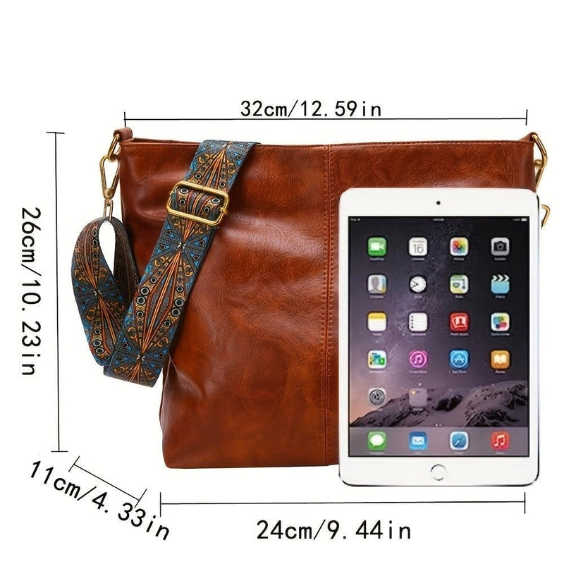 Alora - Vintage kožená crossbody kabelka z PU kůže