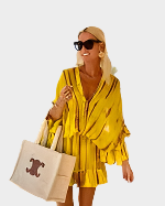 Minišaty s vysokým pasem a výstřihem do V