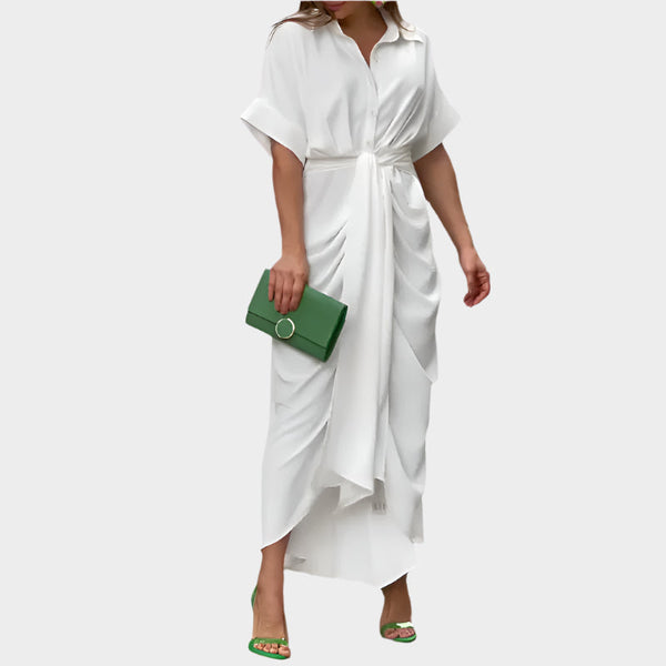 Šaty s nabíraným límcem a elegantní linií