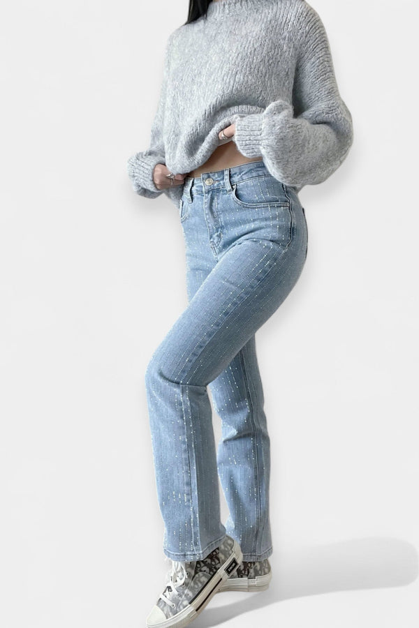 Lesklé letní džíny