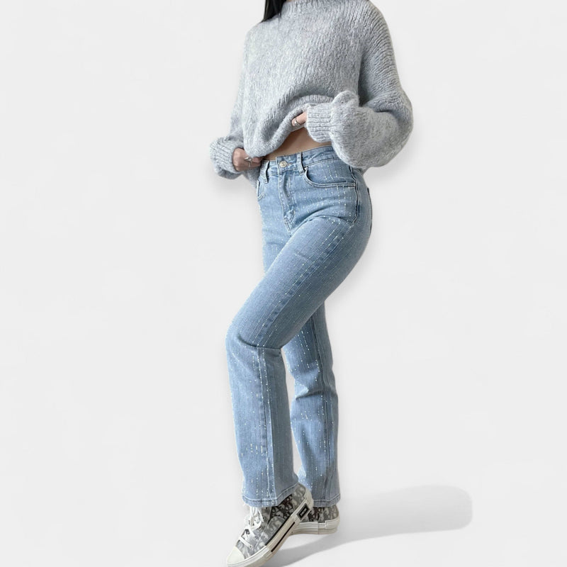 Lesklé letní džíny