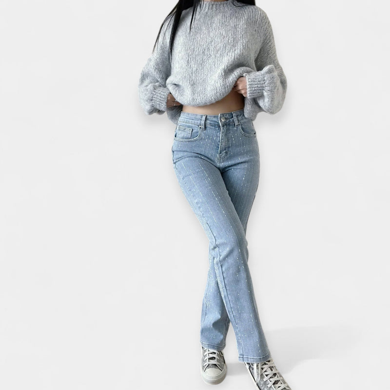 Lesklé letní džíny