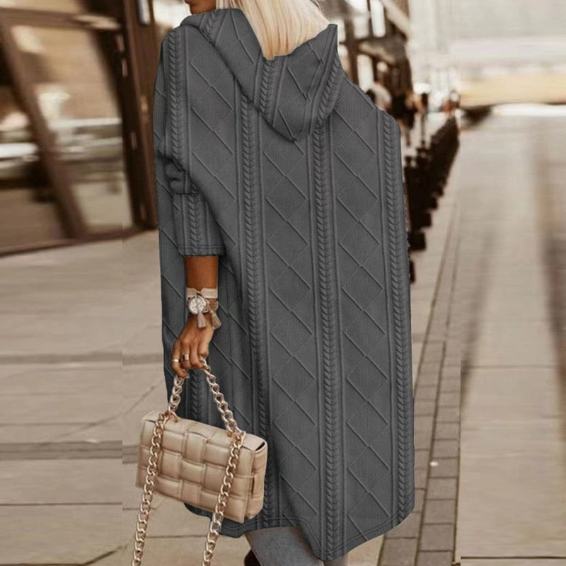 Jelone - prodloužený kardigan s kapucí